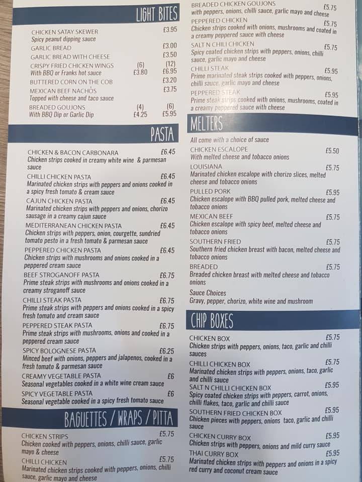 Menu at SIX To Go restaurant, Londonderry