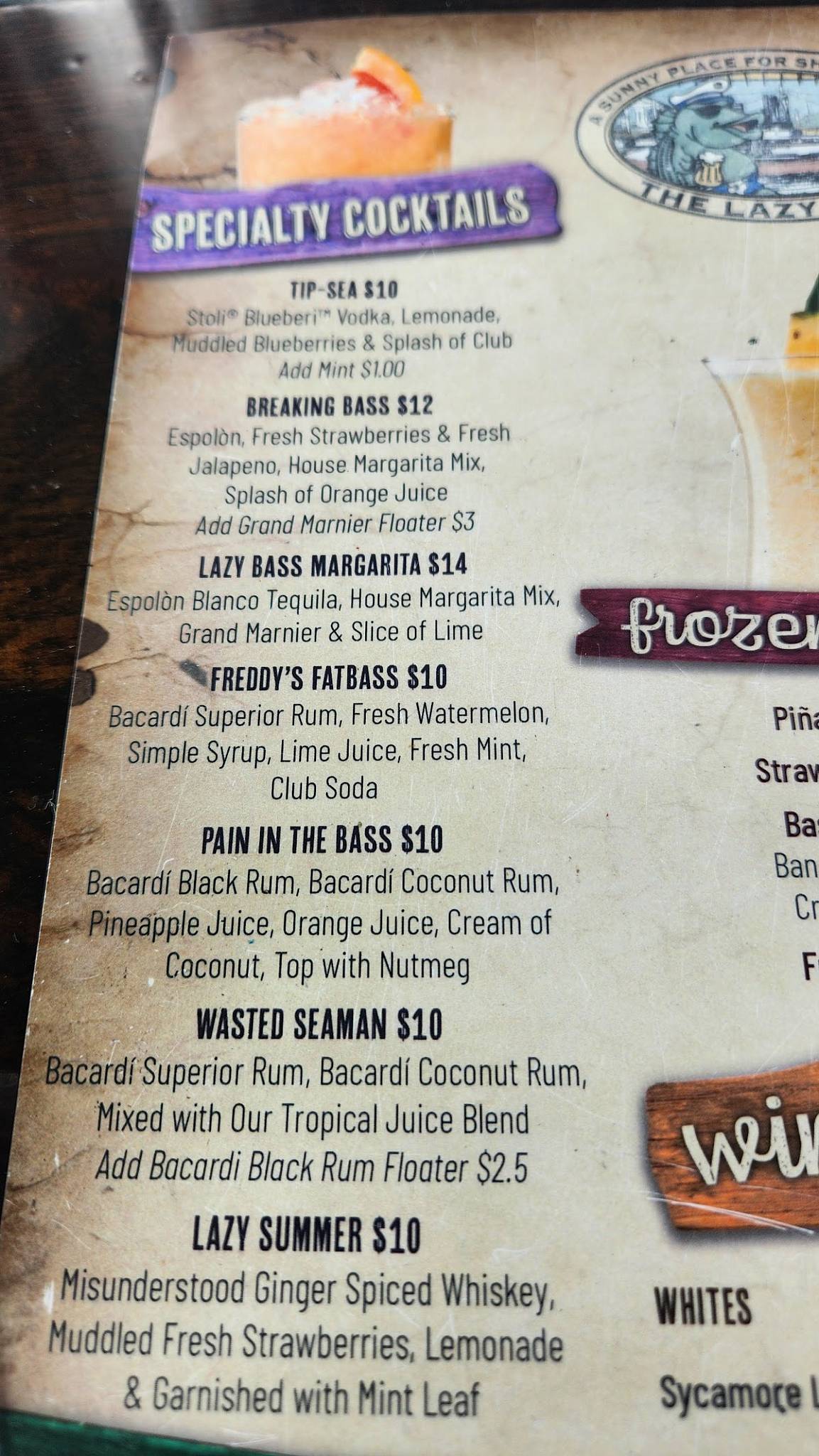 Menu at Surfside Rooftop Grill restaurant, Stone Harbor