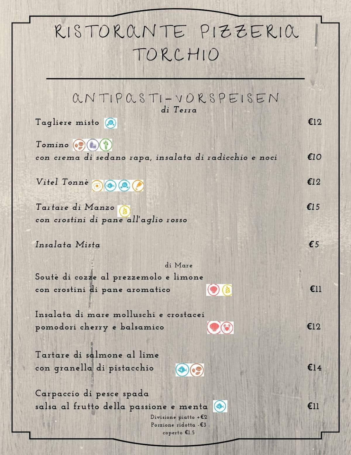 Menu Da Ristorante Pizzeria Torchio Cannobio