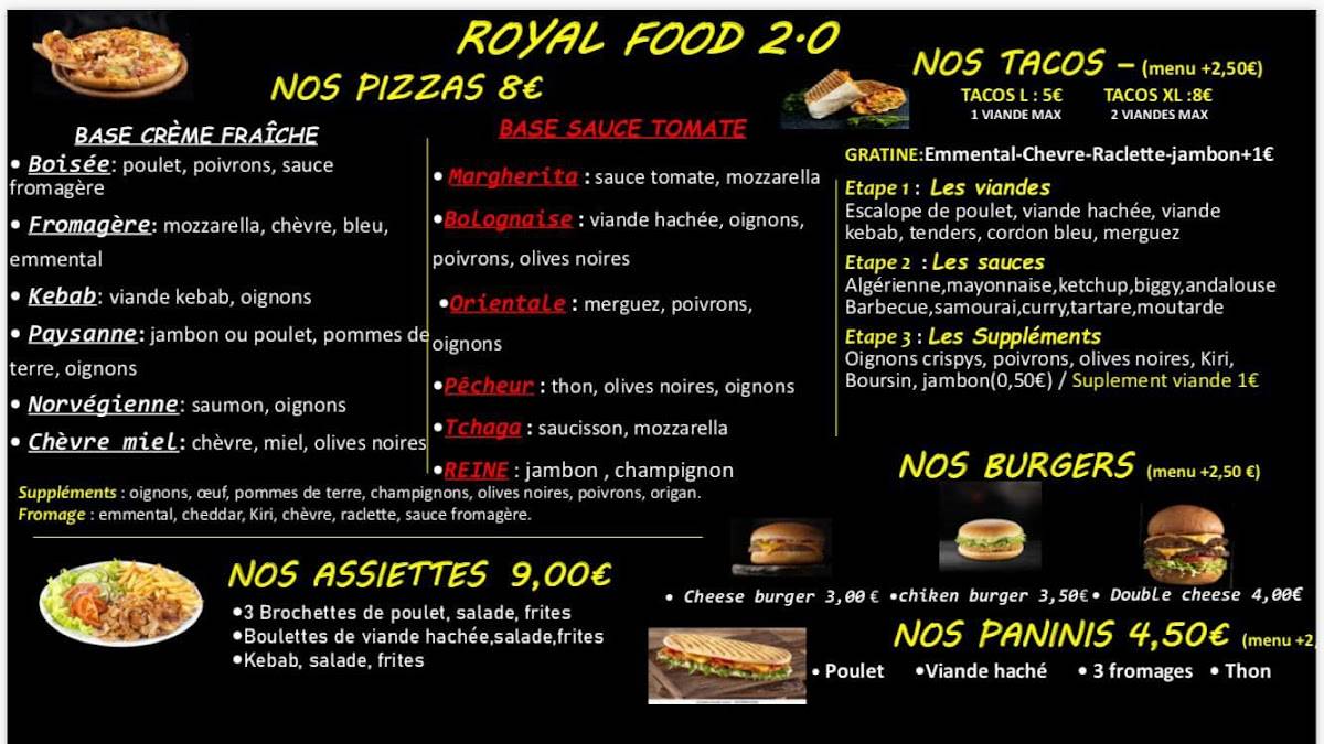 Menu au Royal Food 2.0 restaurant, Saint-Albain