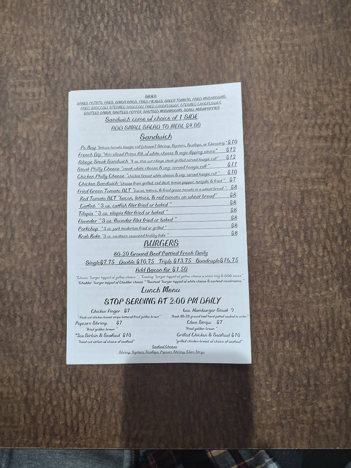 Menu at Jimmy's Steak and Seafood steakhouse, Jackson