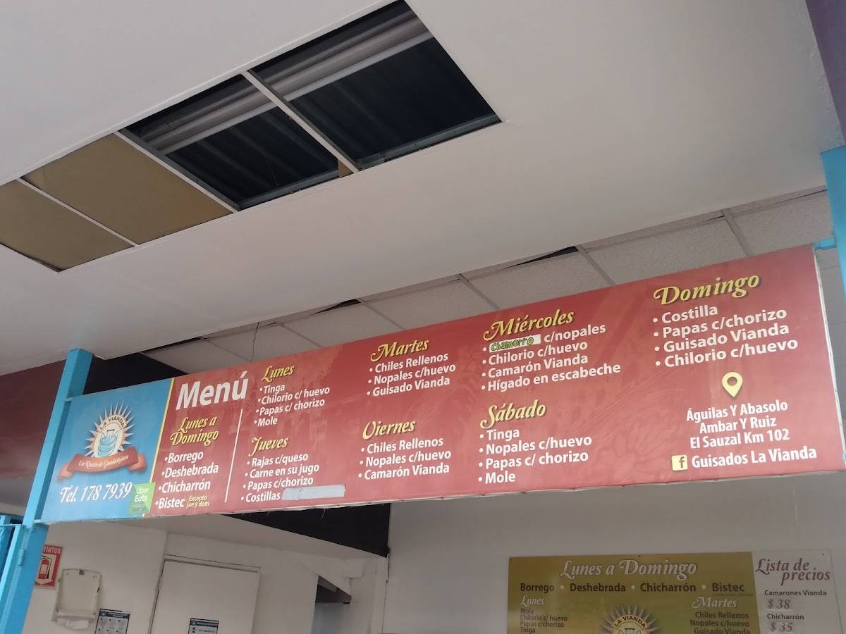 Carta del restaurante Tacos La Vianda, Ensenada, C. Ambar 425