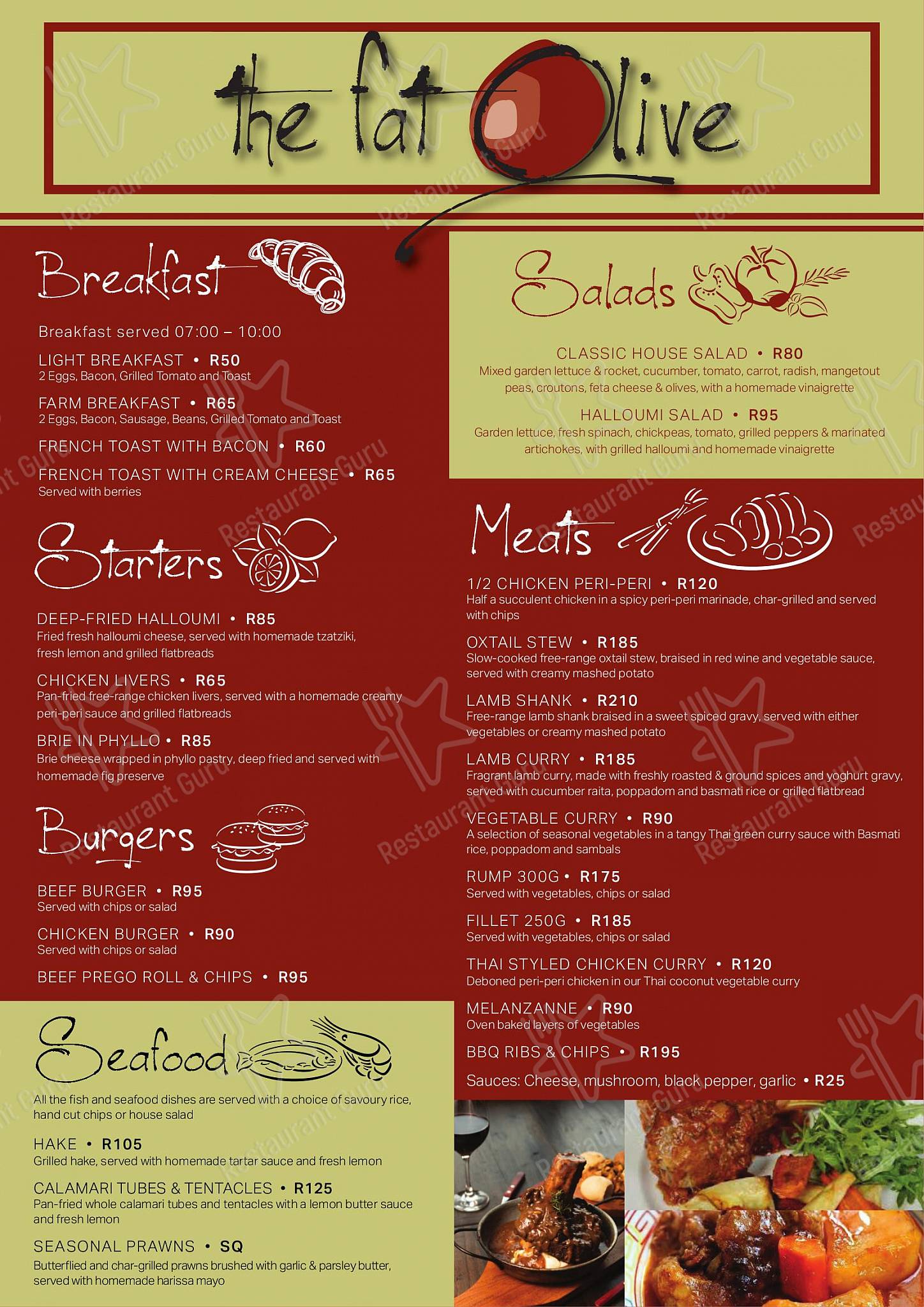 Menu at The Fat Olive pub & bar, Lanseria, Pelindaba Rd