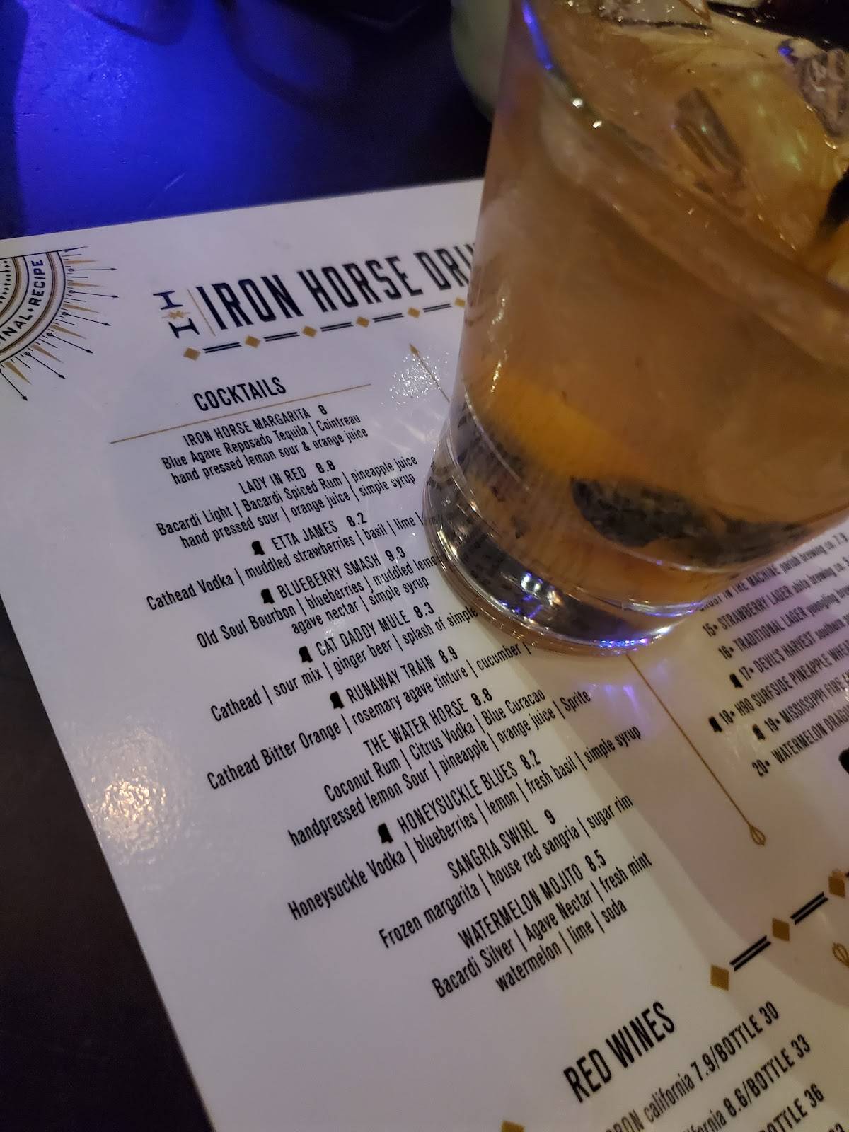 Menu at The Iron Horse Grill restaurant, Jackson