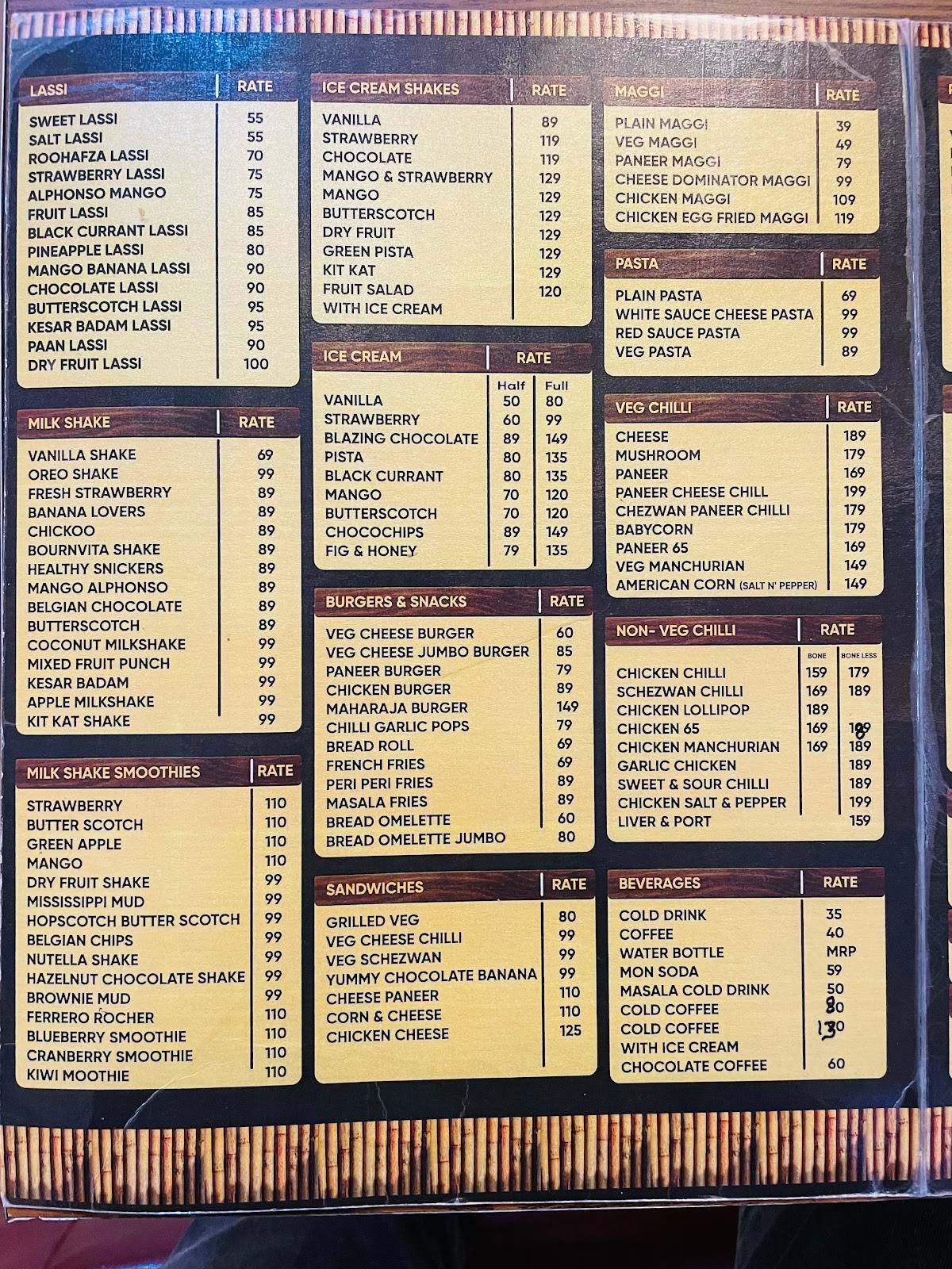Menu at The Lassi Corner, Hazaribagh