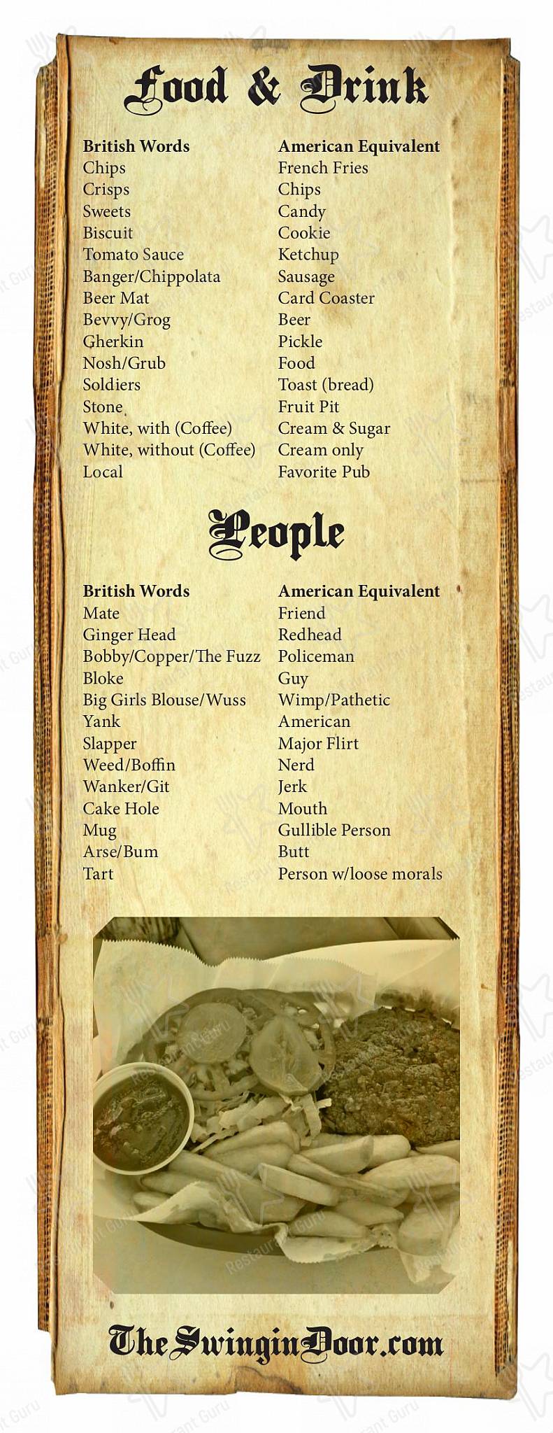 Menu at The Swingin' Door pub & bar, San Mateo