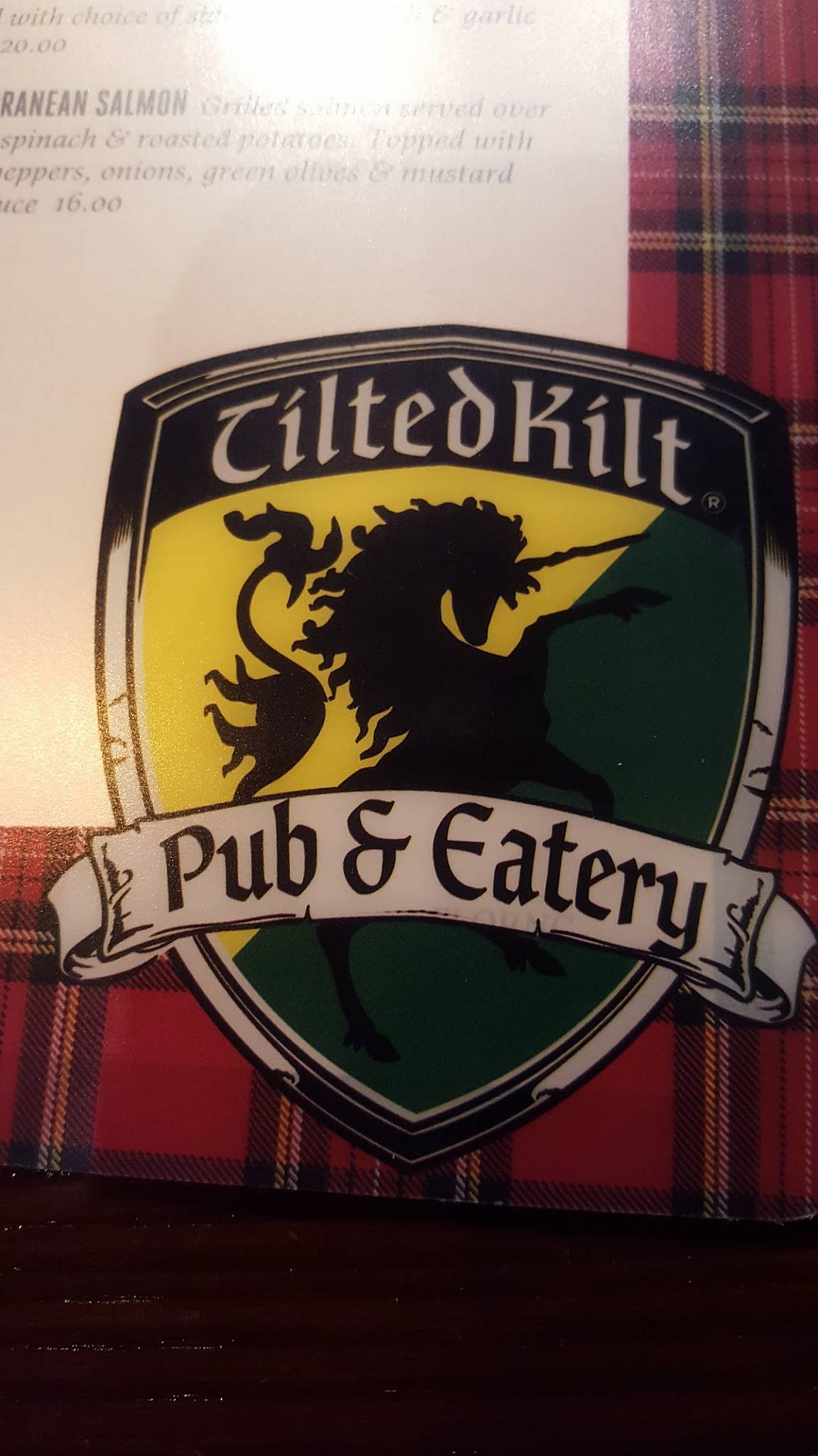 Menu at Tilted Kilt Pub and Eatery, Florence