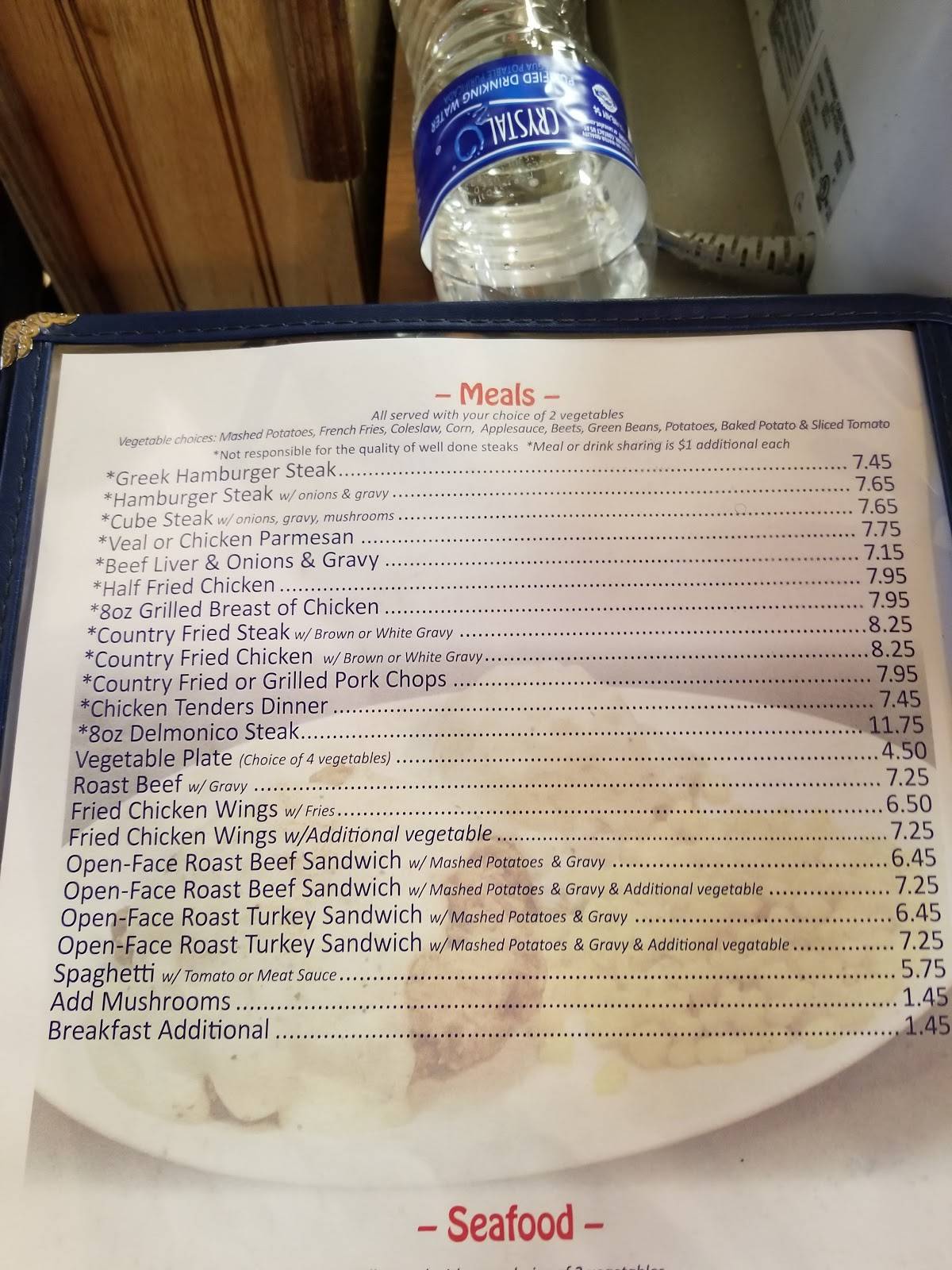 Menu at Tommy's Restaurant, Hampton