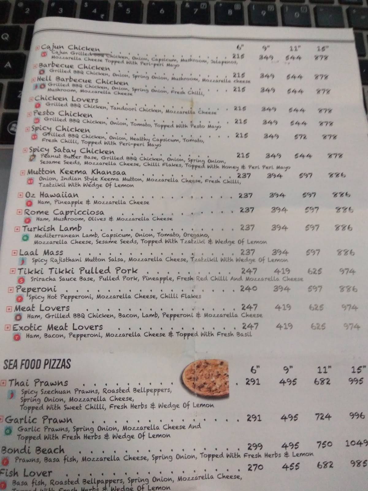 Menu at Tossin Pizza Galleria Market, Gurugram, SF114