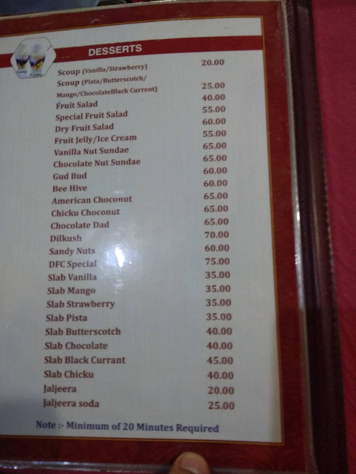 Menu at Hotel Disha Food Corner, Uijre