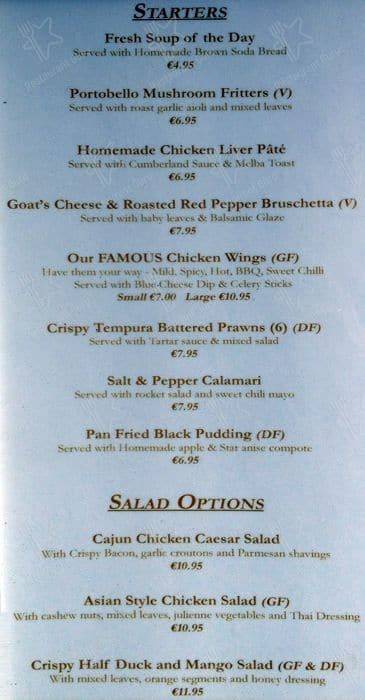 Menu at Bradys Pub and Apetito Tapas & Wine Restaurant, Dublin, 5-9 ...