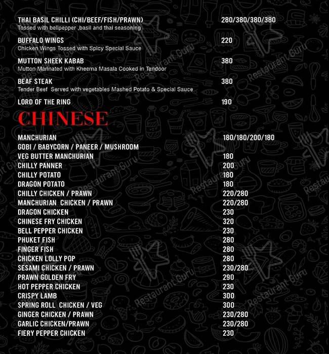 Menu at Dj Party / Restro Pub / Party Place / Best Pub in Pondicherry