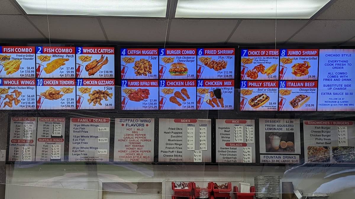 Menu at AJ Fish And Wings restaurant, Jonesboro