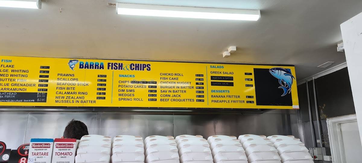 Menu at Barra Fish & Chips, Altona Meadows