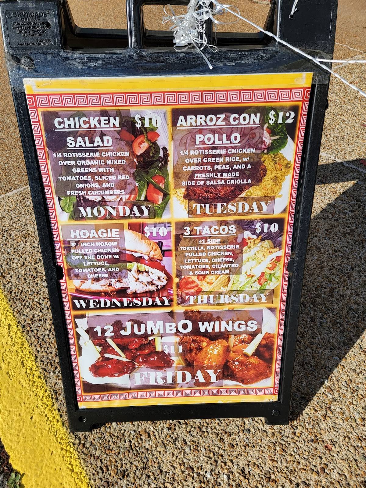 Menu at CHARCOAL CHICKEN Pollo A La Brasa restaurant, Virginia Beach