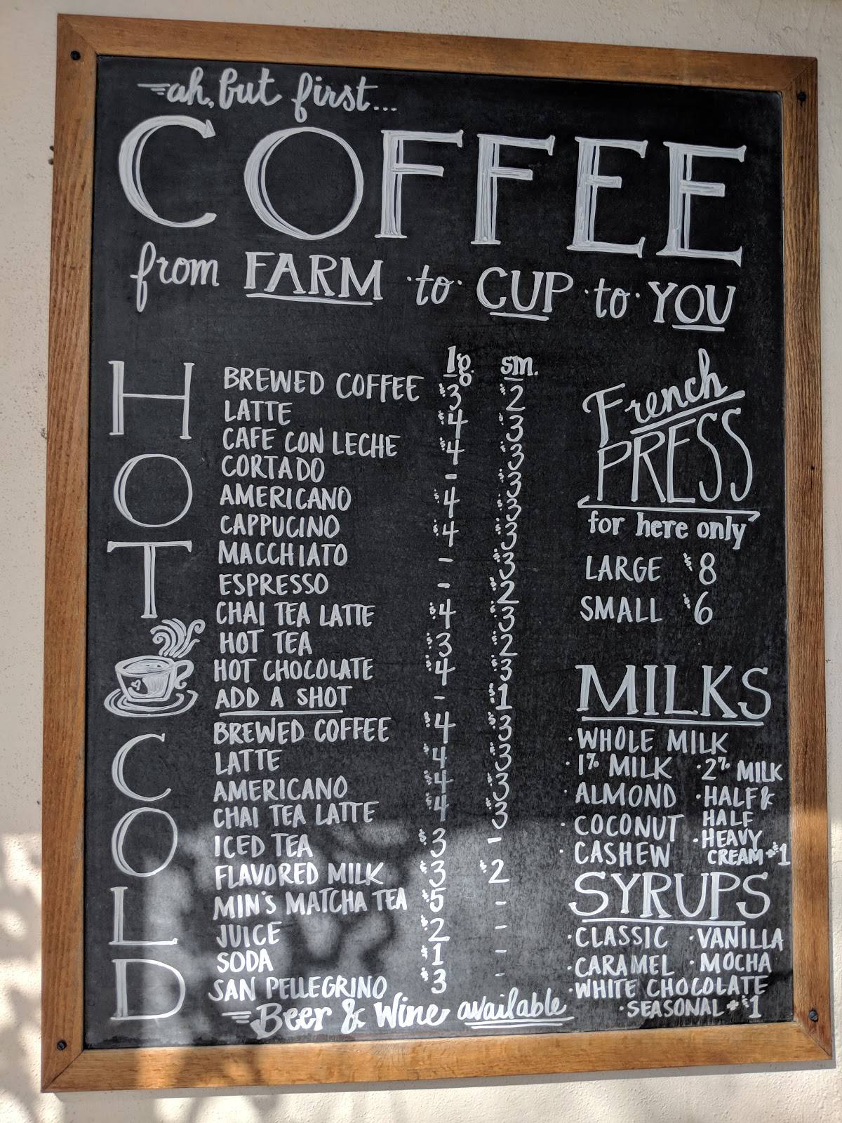 Menu at Café Vino Tinto cafe, Safety Harbor