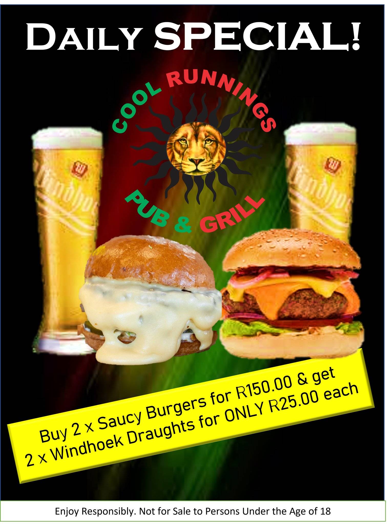 Menu at Cool Runnings Pub & Grill, Centurion