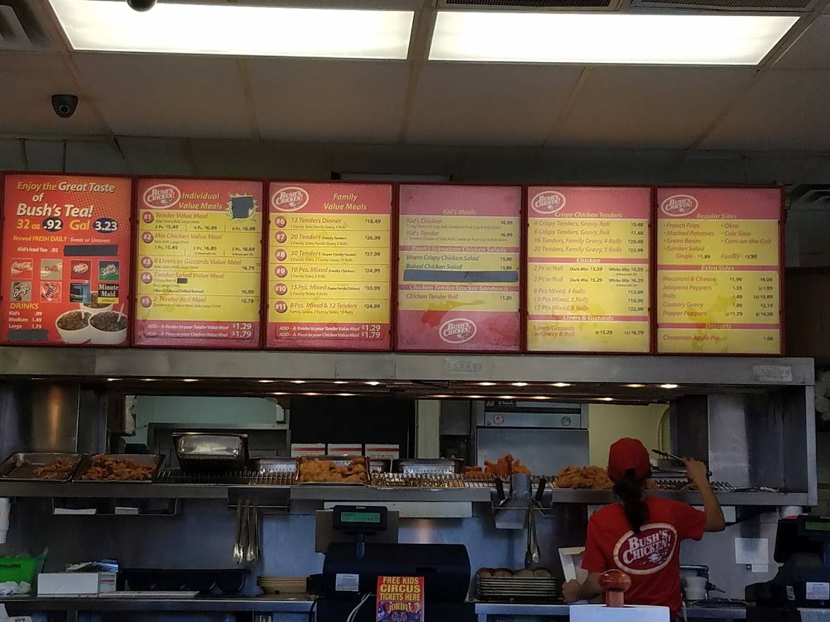 Menu at Bush's Chicken fast food, Corsicana, W 7th Ave