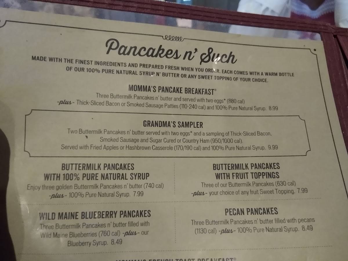 Menu at Cracker Barrel Old Country Store, Terre Haute