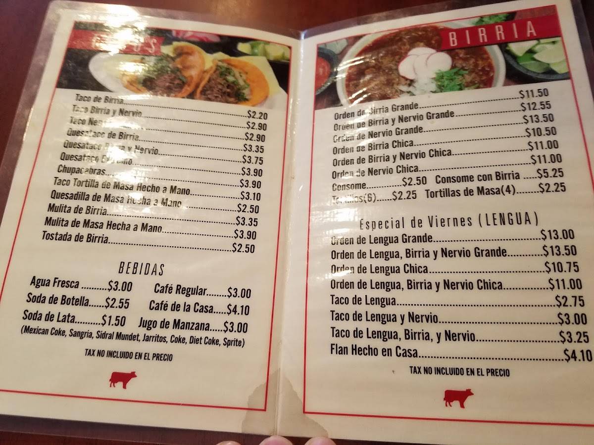 Menu at Ed Fernandez Restaurant Birrieria, San Diego