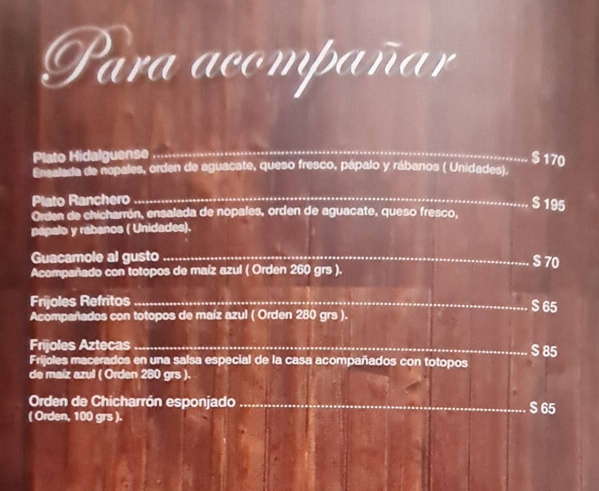 Carta del restaurante El Hidalguense, Ciudad López Mateos, Campeche 155