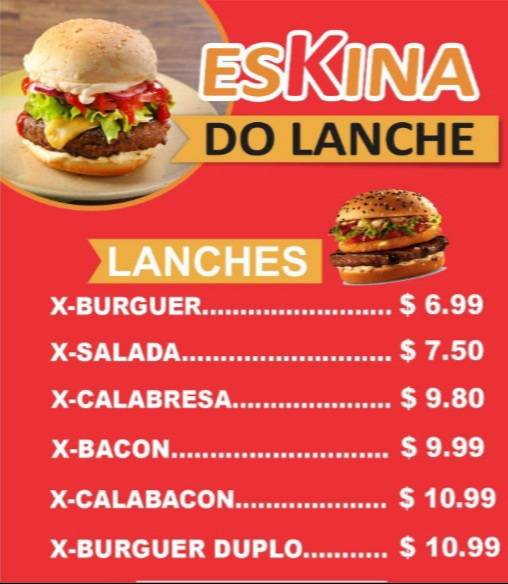 Menu Em Eskina Do Lanche Pub Bar Aruj