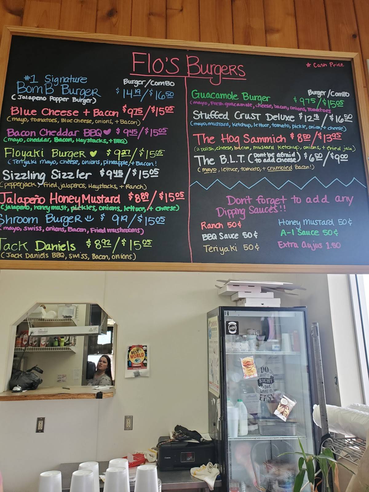 Menu at Flo's Burger Diner Tulsa restaurant, Tulsa, E 11th St