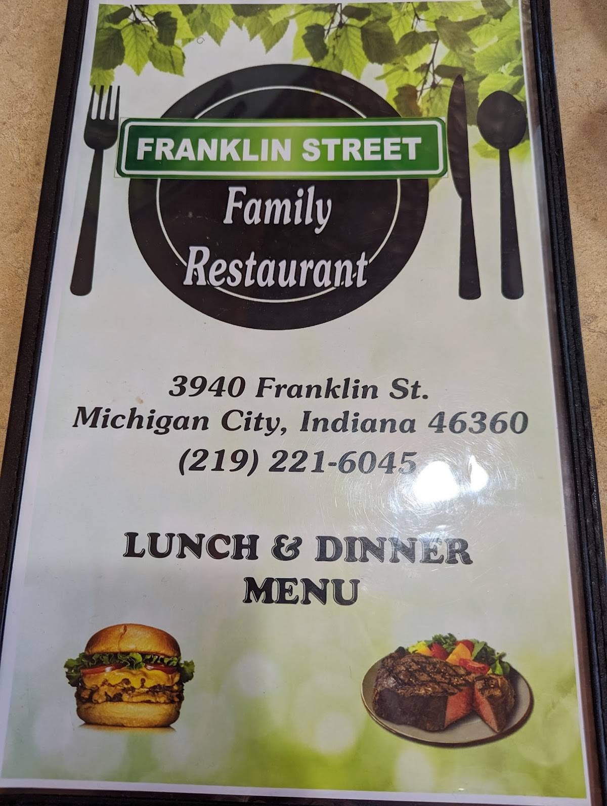 Menu at Franklin Street Family Restaurant, Michigan City