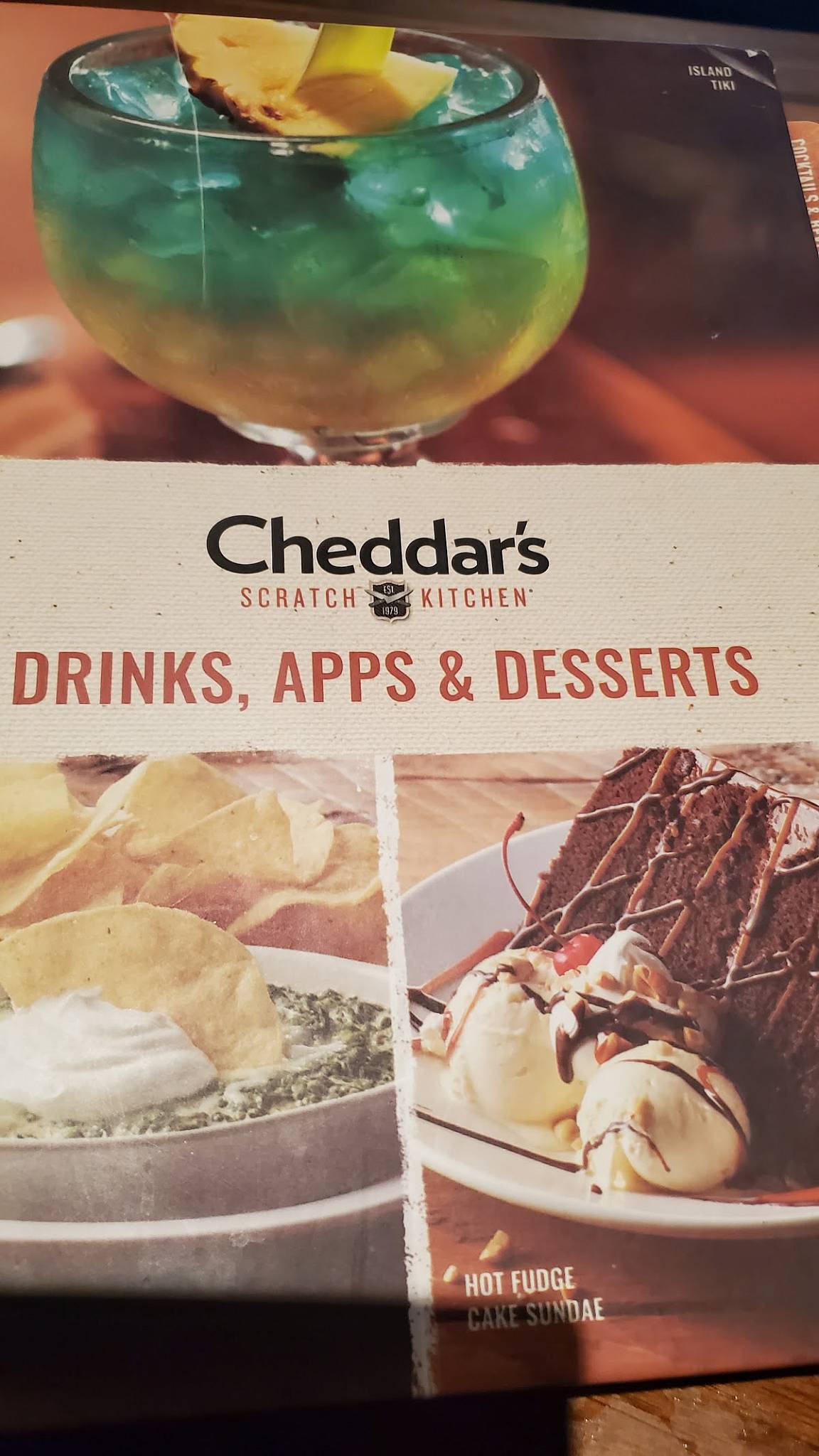Menu at Cheddar's Scratch Kitchen restaurant, Goodyear