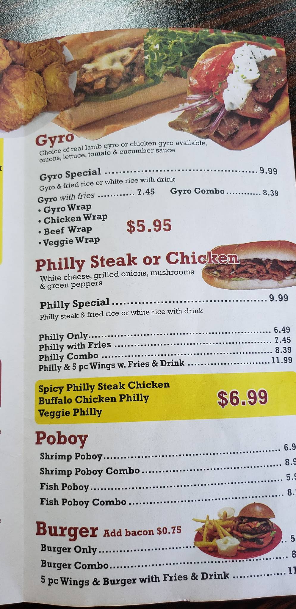 Menu at Grill & wings restaurant, Poinciana