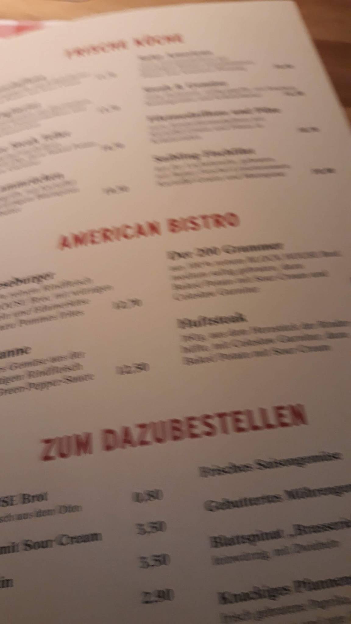 Speisekarte von BLOCK HOUSE Harburg steakhaus, Hamburg, Sand