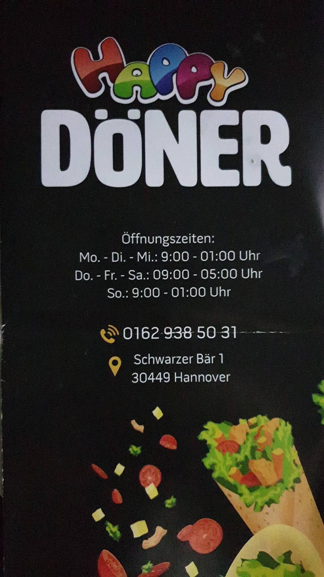 Speisekarte von Happy Döner fast Food, Hannover, Schwarzer Bär 1