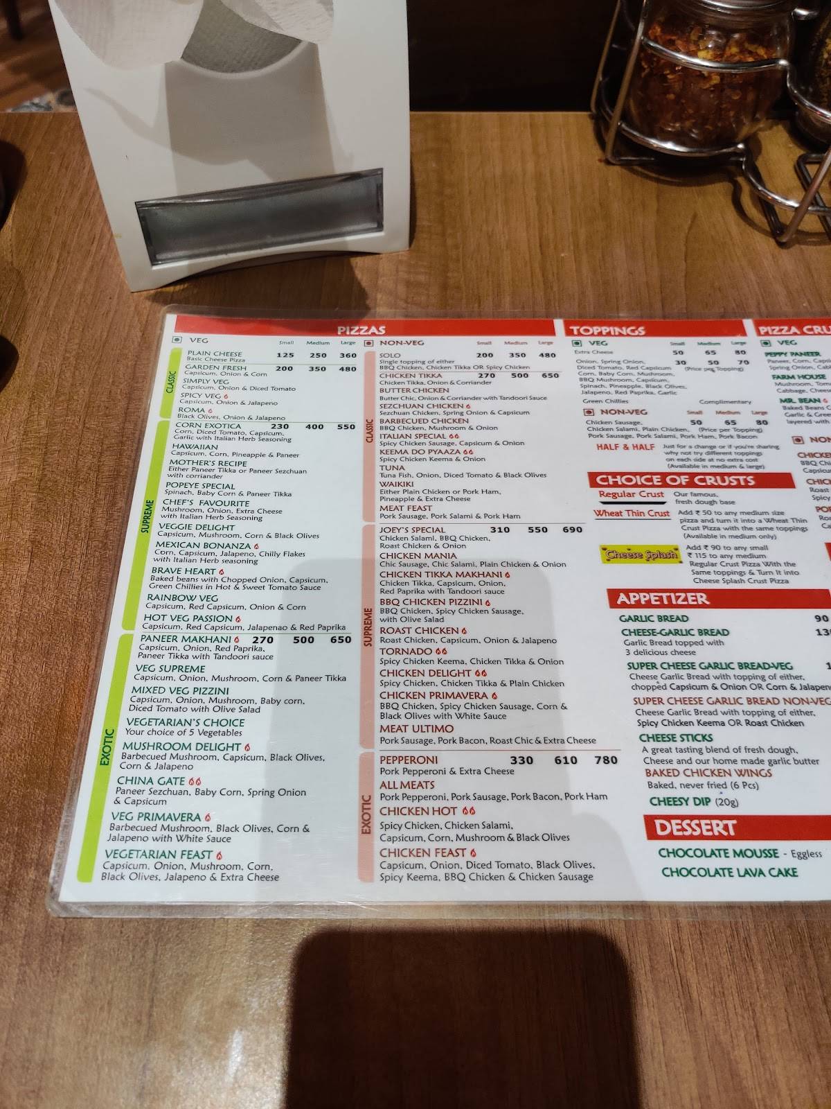 Menu at Joey’s Pizza, Mumbai, Shop No. 6 & 7
