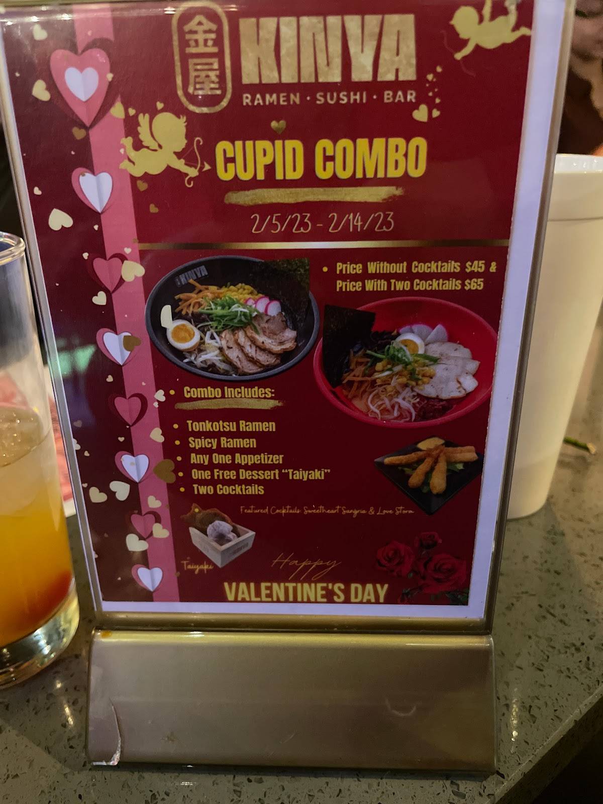 Menu at Kinya Ramen restaurant, West Orange
