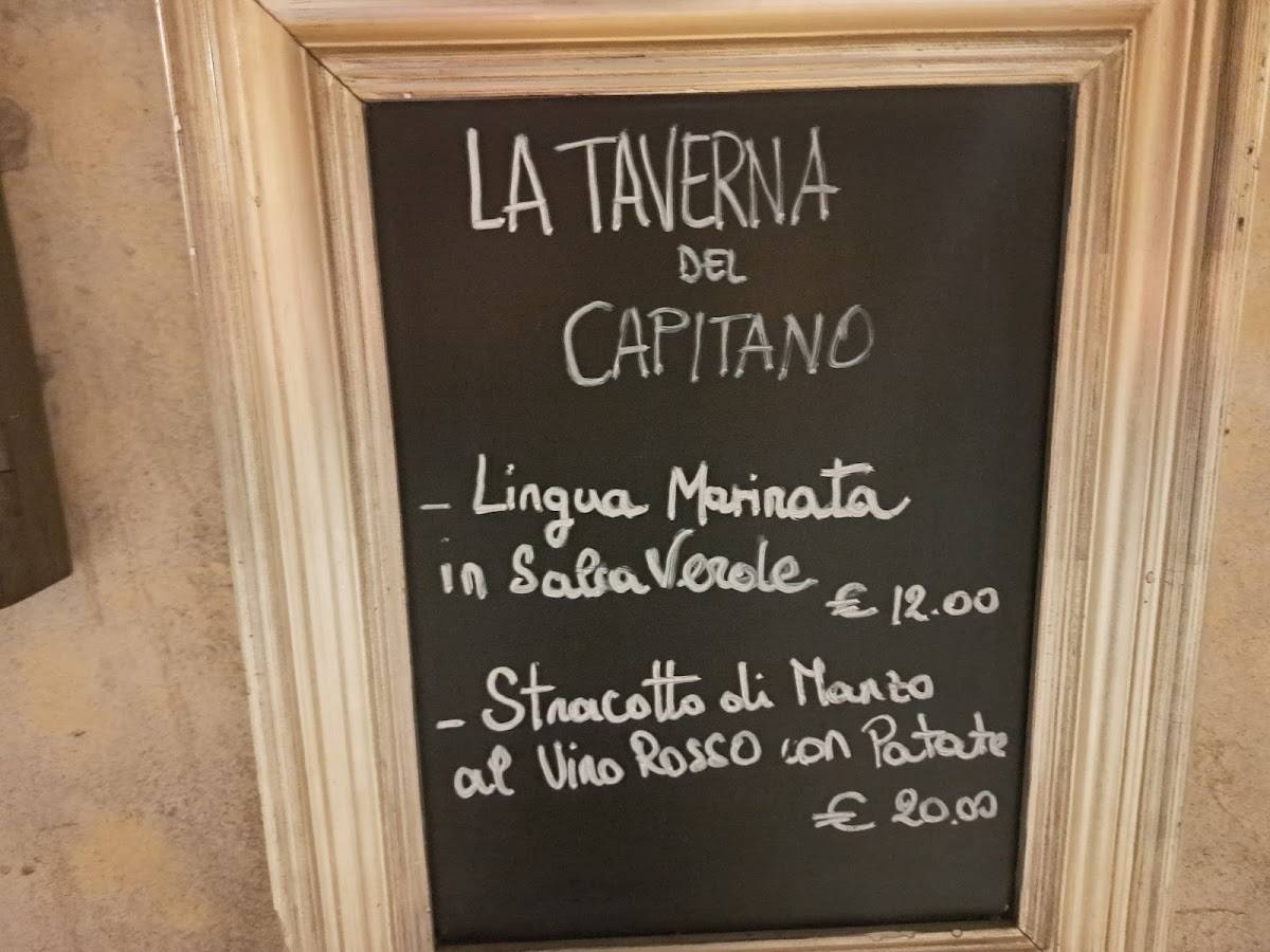menù la taverna del capitano