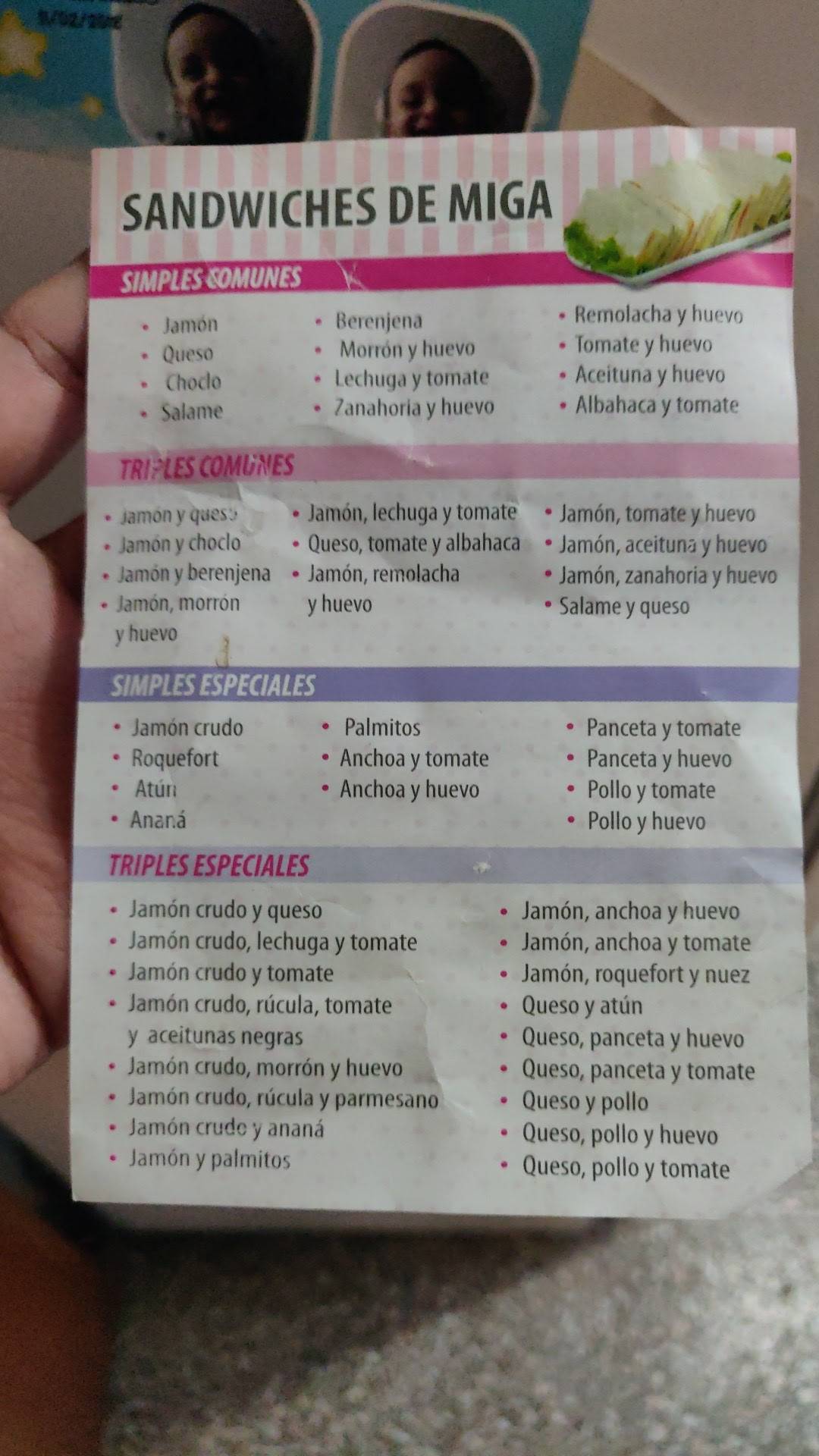 Carta de Lola Fábrica de Sandwiches de Miga., La Plata