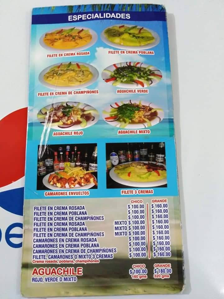 Carta Del Restaurante Mariscos Altamar Guadalupe