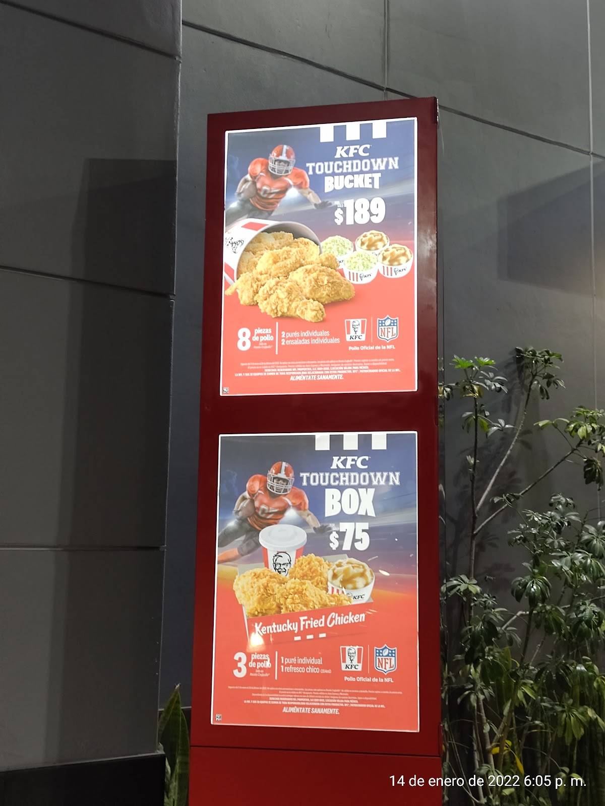 Carta del restaurante KFC, Mexicali, Calz Anáhuac 228