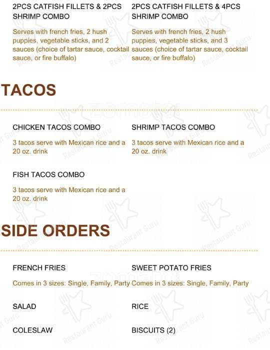 Menu at Mike's Chicken restaurant, Dallas, Maple Ave