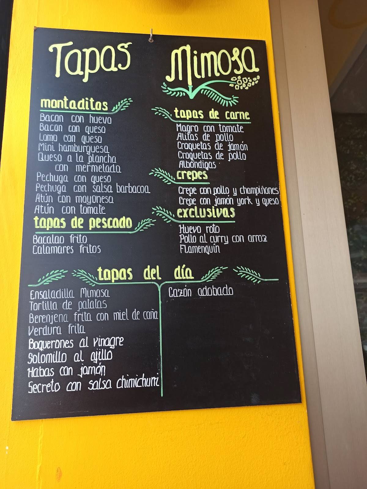 Menu At Mimosa Bar De Tapas Alicante menu-at-mimosa-bar-de-tapas-alicante