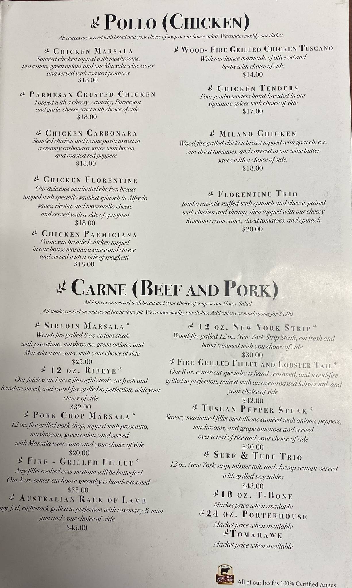 Menu at Moustos Pasta & Grill restaurant, Paris