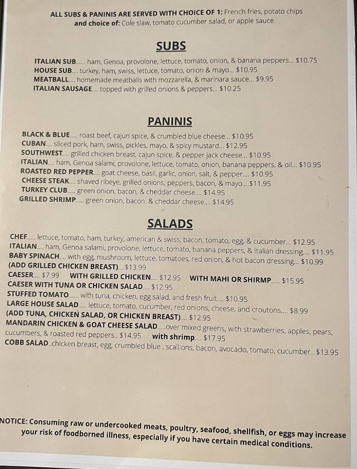 Menu at Nettie’s Roadside Restaurant, Vero Beach