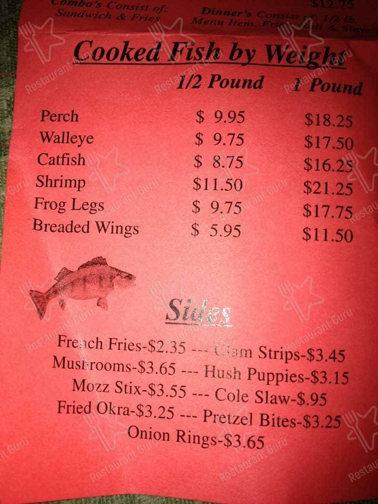 Menu at New Sandusky Fish Company restaurant, Sandusky