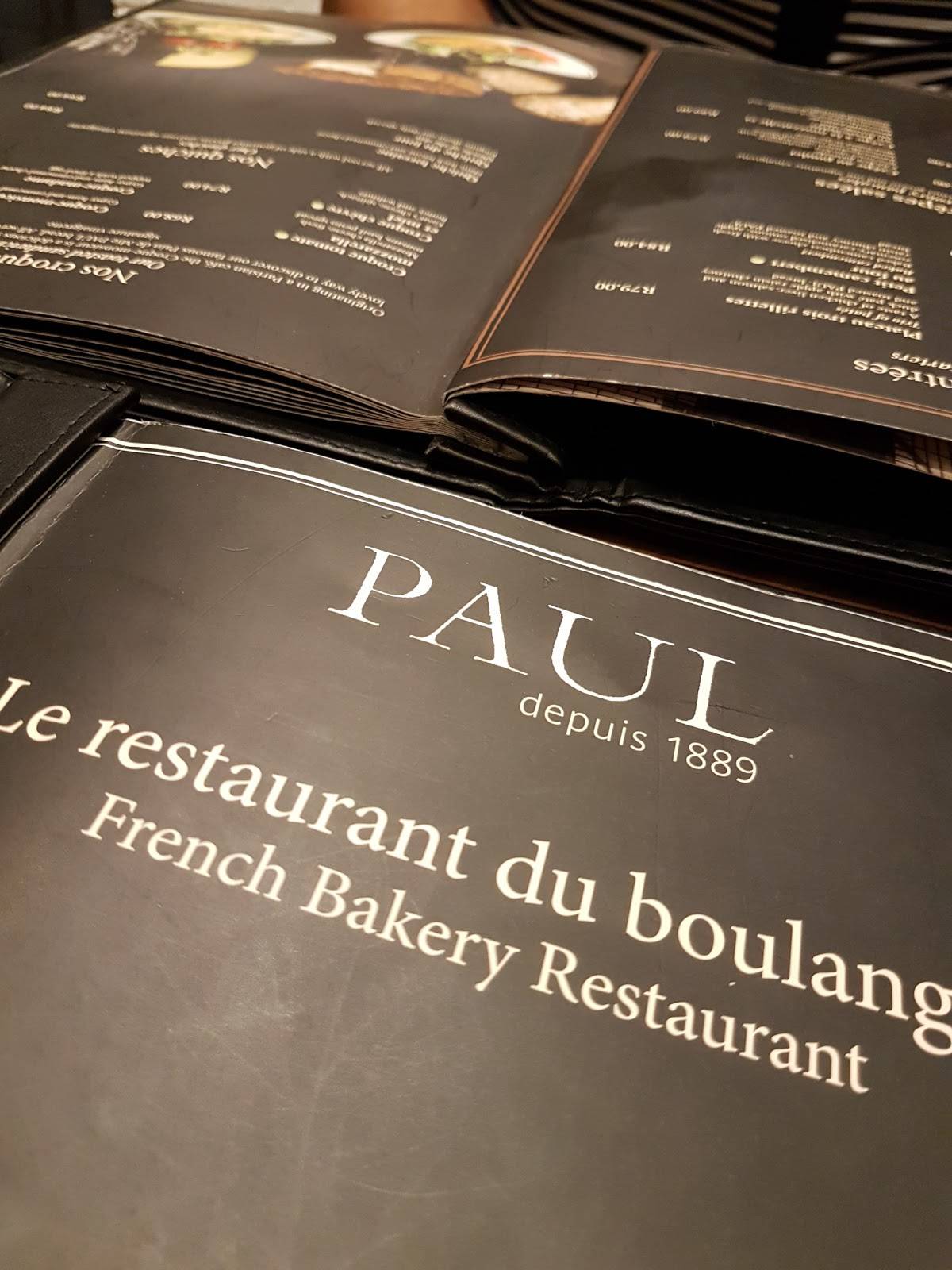 Menu at PAUL Melrose Arch restaurant, Johannesburg, Melrose Arch Corner