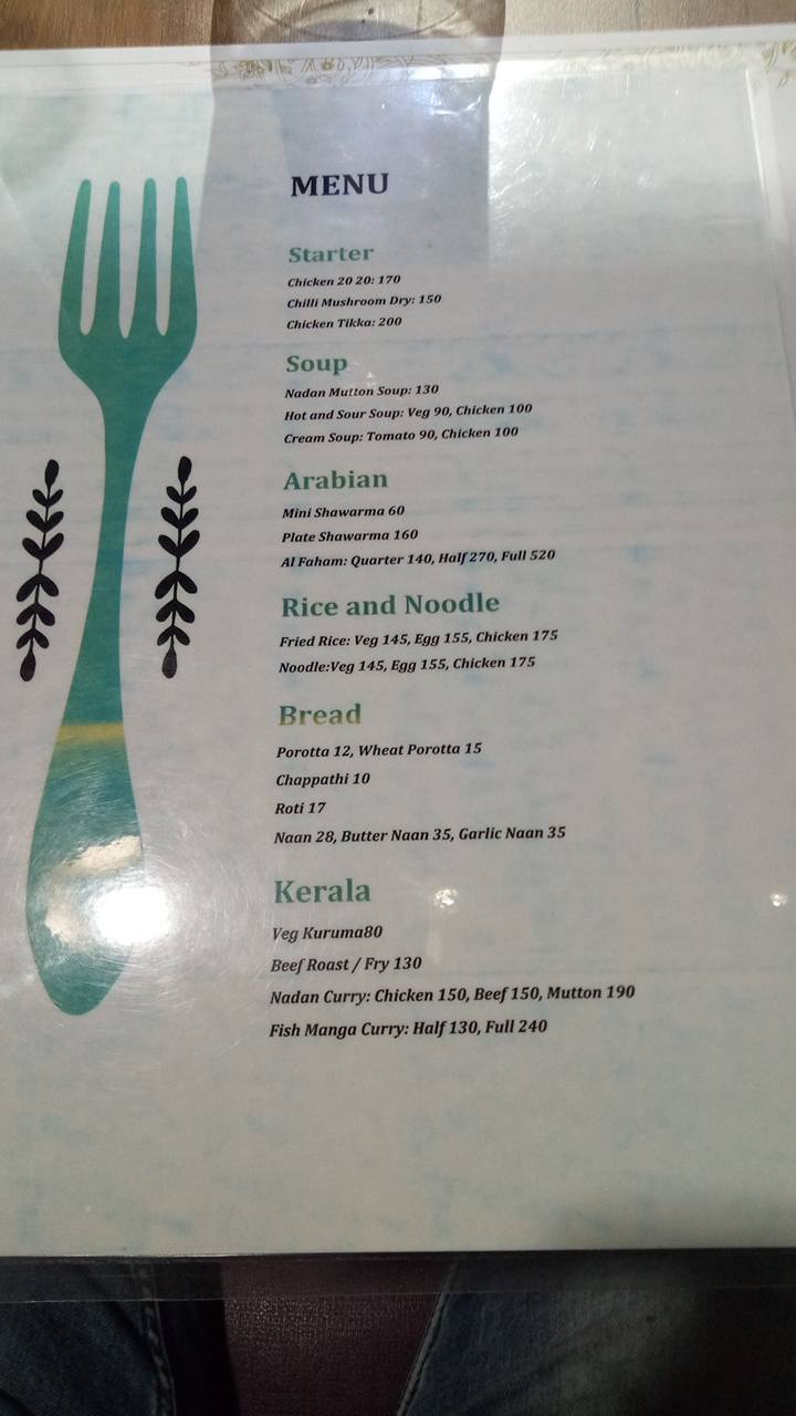 Menu at Pepper Palace Restaurant, Thalassery