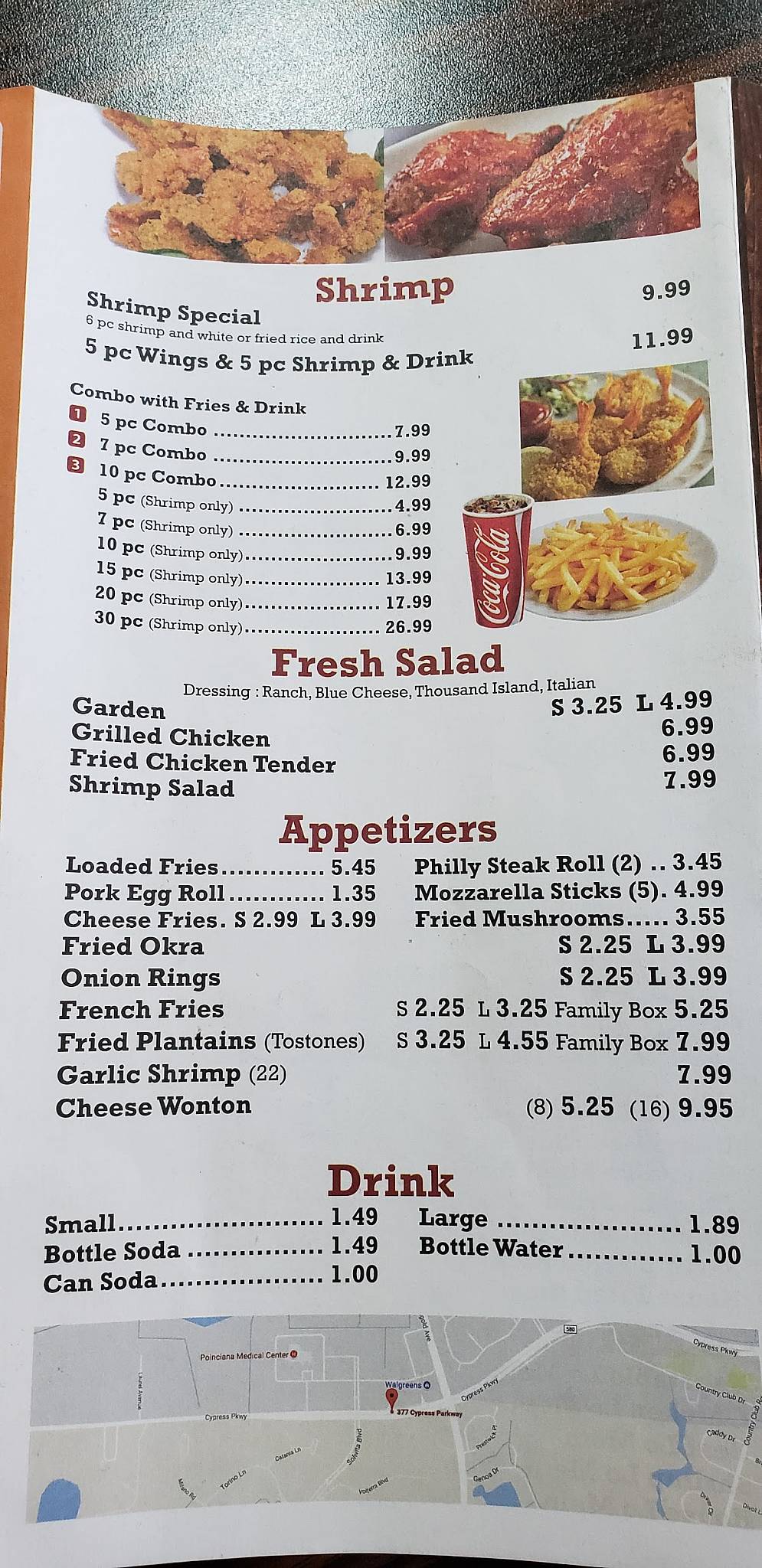 Menu at Grill & wings restaurant, Poinciana