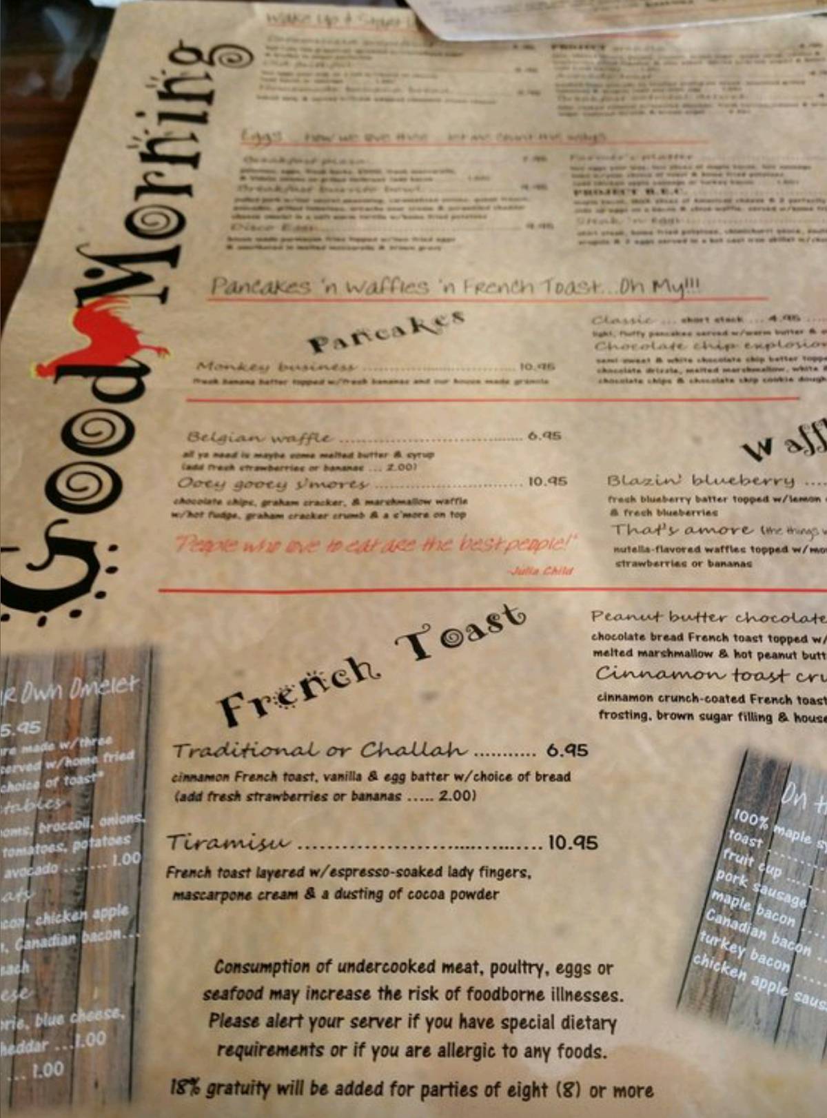 Menu at Project Brunch restaurant, New York City, Arthur Kill Rd