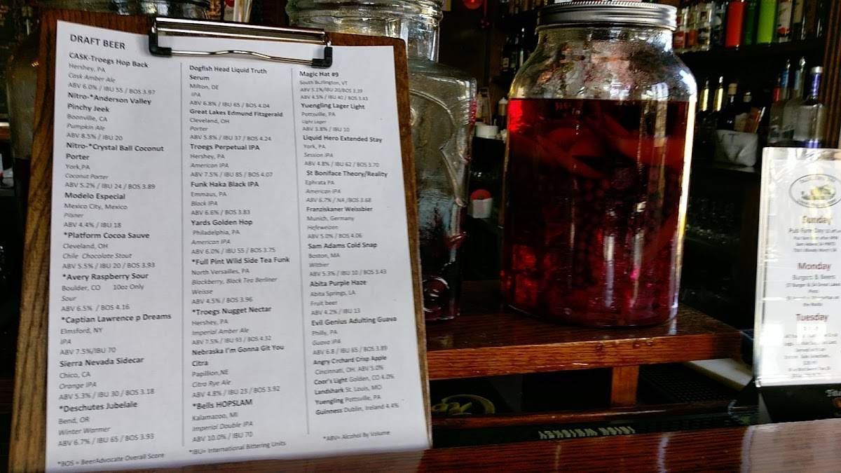 Menu at Blue Bird Inn restaurant, Lebanon