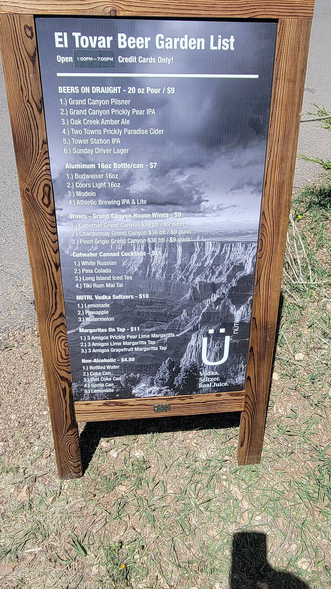 Menu at El Tovar Dining Room pub & bar, Grand Canyon Village, 1 El Tovar Rd