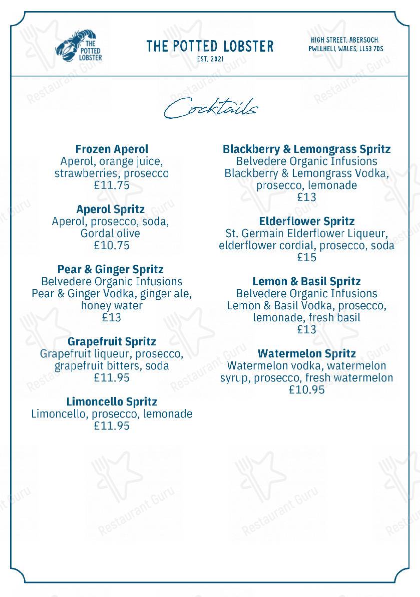 Menu at Fresh Bar & Grill, Abersoch